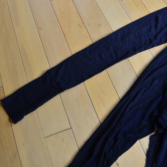 We The Free Women's XS Linen Blend Lace Trimmed Black Top Tee - Picture 5 of 14